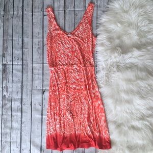 Athleta Starfish Orange Reed Print Dress